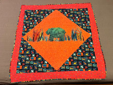 HANDMADE Baby Toddler Quilt/Play Mat/Wall Art Zoo Safari Animals 42" x 42"
