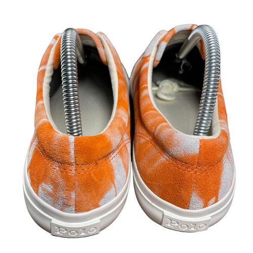 Polo Ralph Lauren Orange Tie Dye Sneakers Harpoon Casual Shoes Men’s Size 8.5 - Picture 8 of 12
