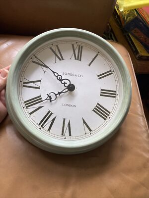 BIN JONES Electric Battery Kitchen Wall Clock 12” Across Deep