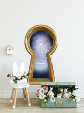 Narnia Lamp Post Keyhole Fabric Wall Decal Whimsical Wall Art Nursery Decor