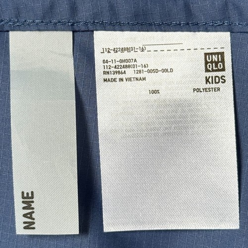 Uniqlo Youth Pocketable Coat Size 13Y Blue with Pockets Adjustable Waist - Picture 13 of 13