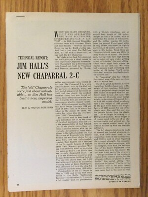 AA13 Magazine Article Jim Hall's New Chaparral 2-C 5 pages Jan 1966