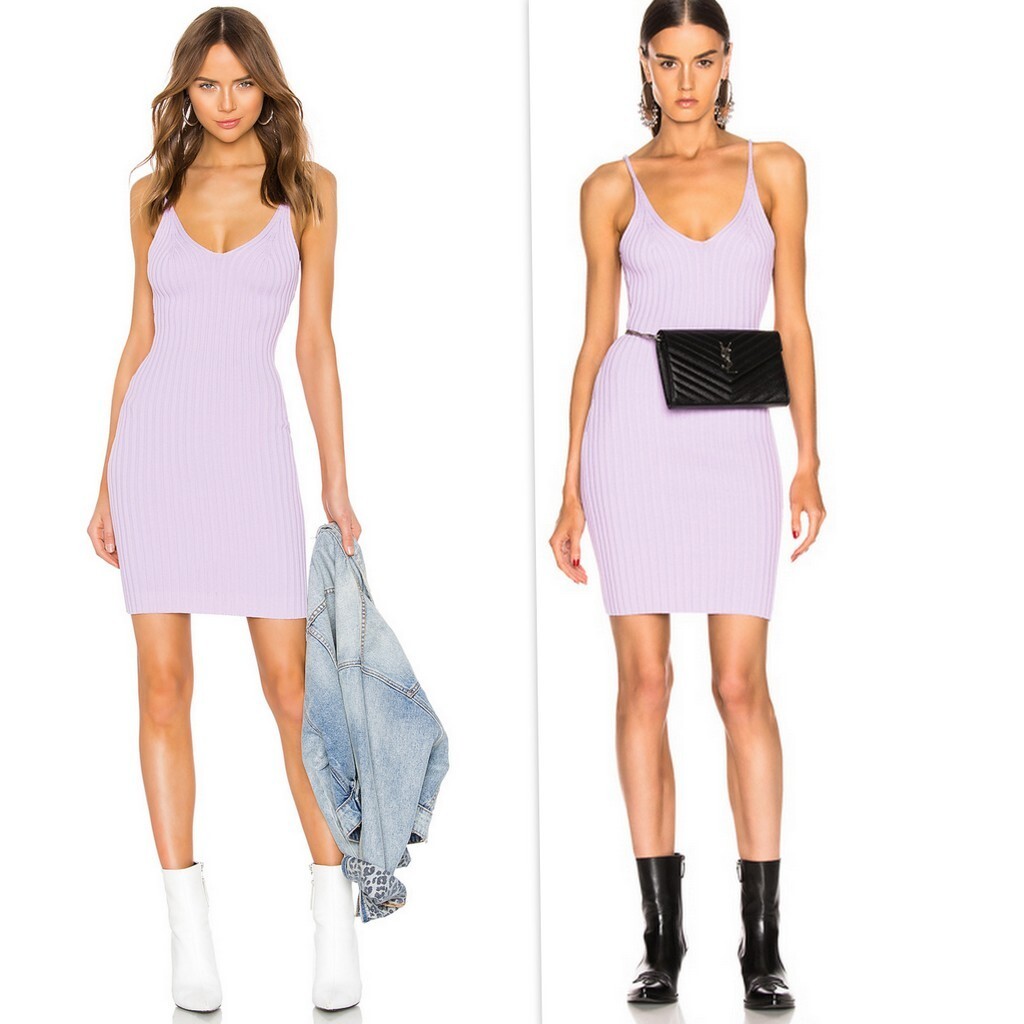 NWT ALEXANDER WANG Shrunken Rib Fitted Tank Dress Size L