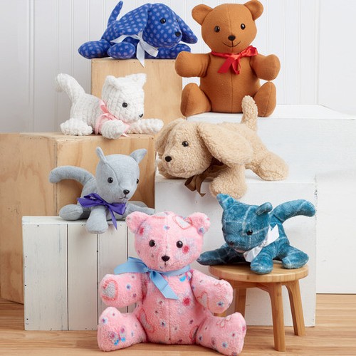 Simplicity Sewing Pattern 9360 Easy Soft Stuffed Animals Toys Puppy Kitten Bear - Picture 4 of 4