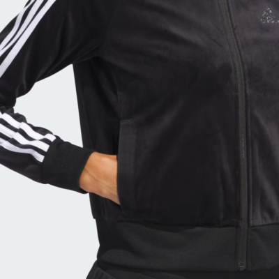 トップス 00s adidas velour track jacket khaki y2k adidas Originals Women's Y2K Glam Plush Velour Track suit