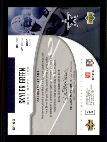 2006 SP authentische #SP-SG Skyler grüne Autogramme - Bild 2 von 2