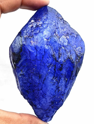画材 Sapphire Genuine Coarse Dyed Natural Blue Sapphire 1100 Ct Uncut Rough EGL Certified Loose