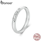 Bamoer Real 925 Silver Exquisite Halo Moissanite Wedding Ring Women Gift Jewelry