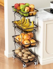 Fruit Basket, 4-Tier Small Kitchen Organizer ...