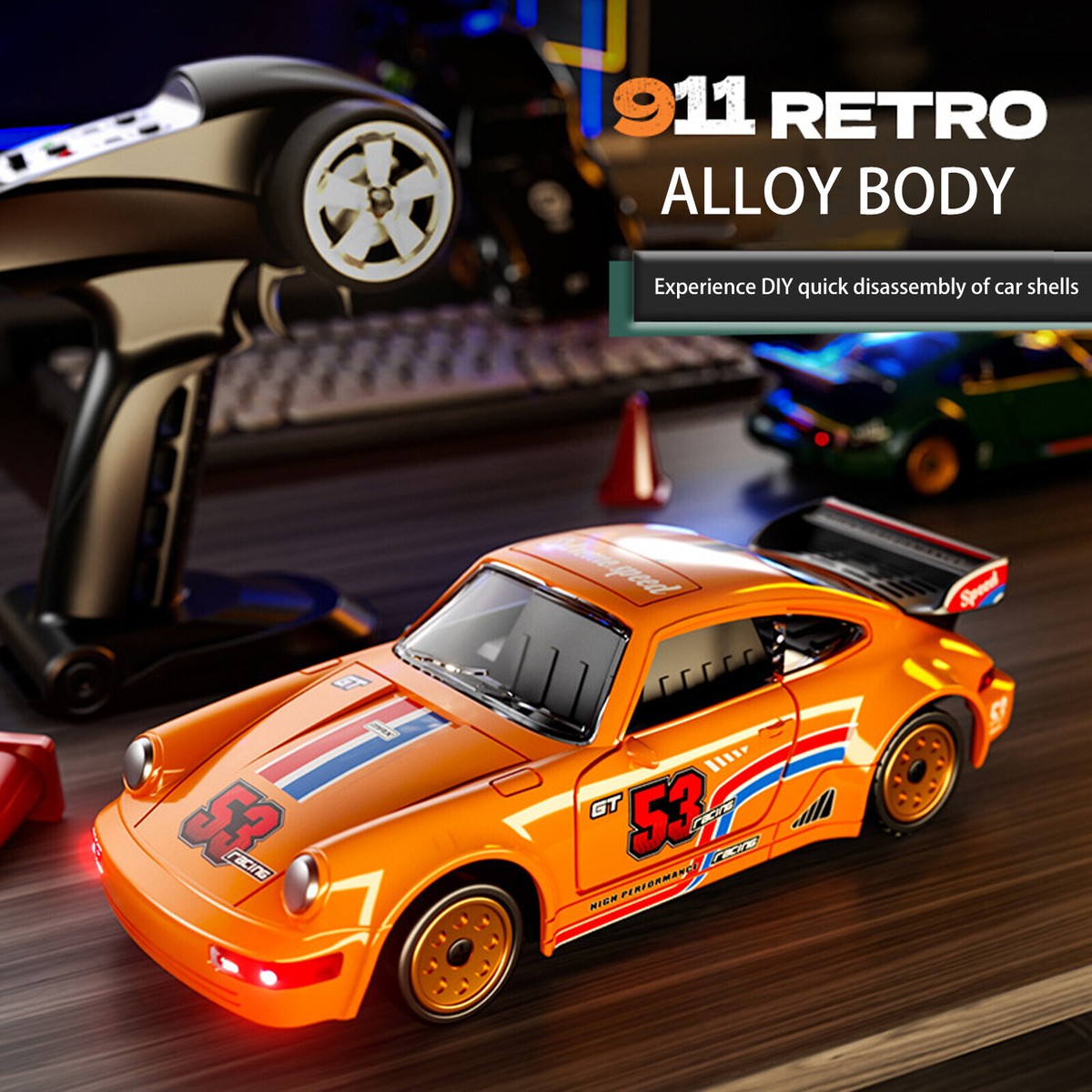1/43 Rc Drift Car 1/43 Scale - 2.4GHz 4WD With Gyroscope, Alloy Body ...