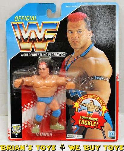 Vintage 1992 Hasbro WWF Tatanka Action Figure Blue...