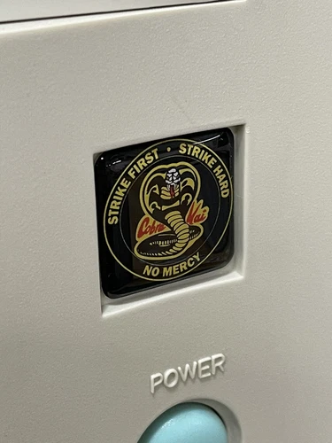 COBRA KAI Karate Kid Custom Retro 386 486 Computer Case Badge DOMED Sticker 1x1