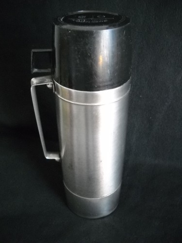 Thermos Model 2464S 1 Quart Stainless Steel Black and Silver Vacuume Bottle Used - Picture 2 of 6