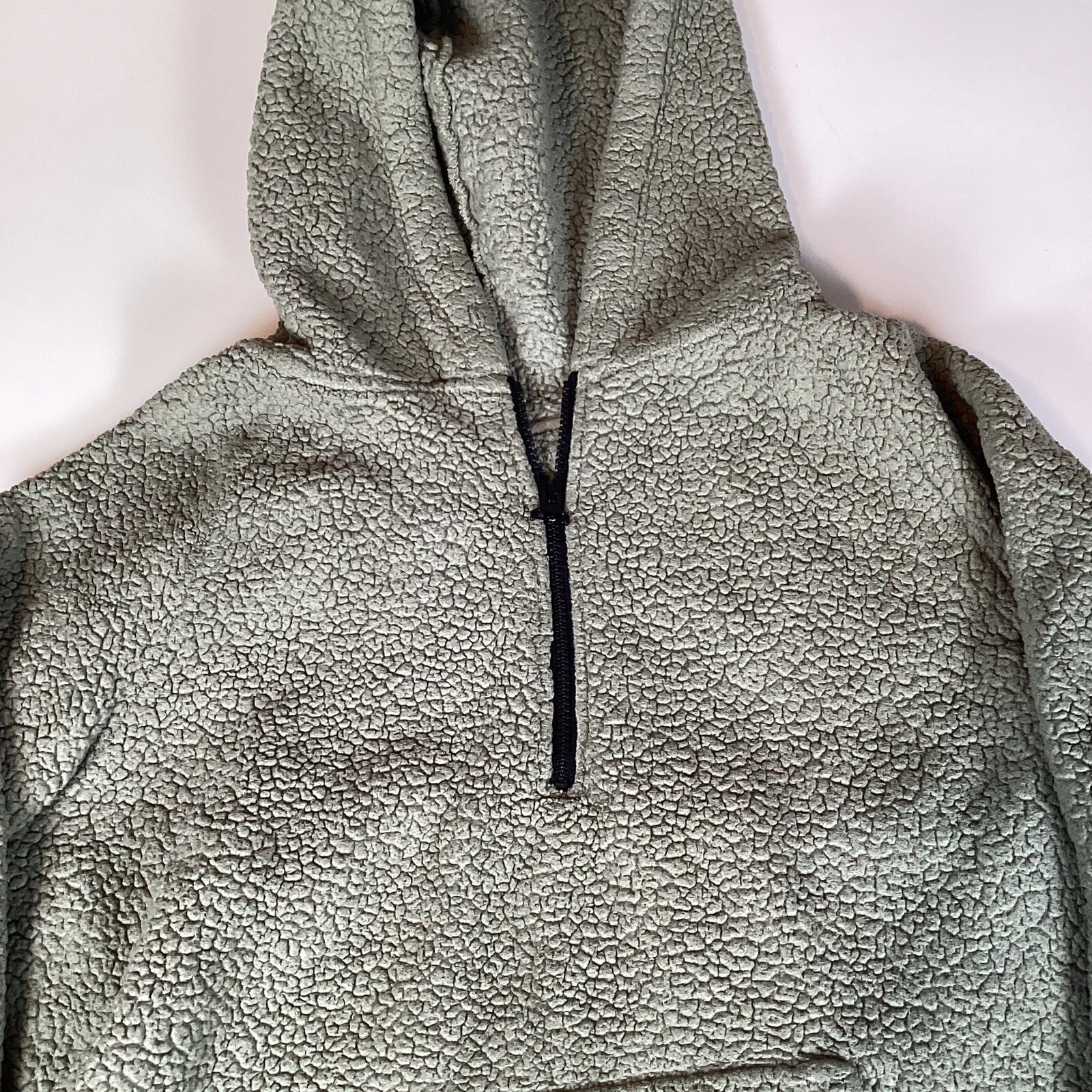 UNDERCOVER Victorias Secret ROSA donna sherpa pullover felpa con cappuccio giacca 1 4 zip media M morbida