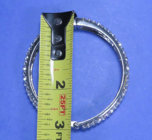 Bracciale moda strass cristallo metallo tono argento 7,5" - Foto 8 di 8