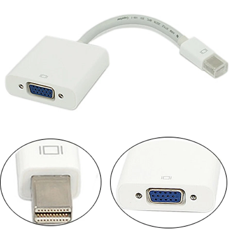Thunderbolt Mini Display Port to VGA Cable Adapter Converter for Macbook Air Pro - Image 3 of 4