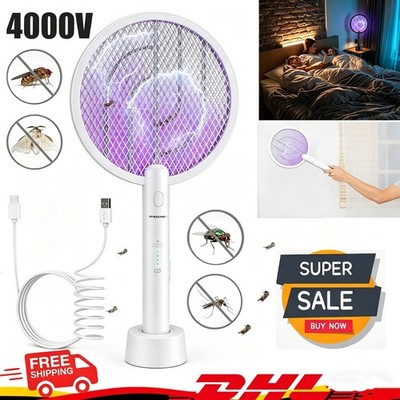 4000V Elektrische Fliegenklatsche PALONE: 2-in-1 Insektenvernichter UV + USB