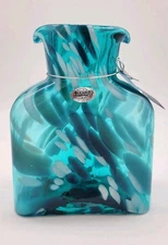 Blenko Helios Special Edition Neptune 384 Water Bottle, Double Spout Pitcher