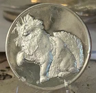 1977 FRANKLIN MINT STERLING SILVER BIRD WATCHER SERIES - CAT ART ROUND