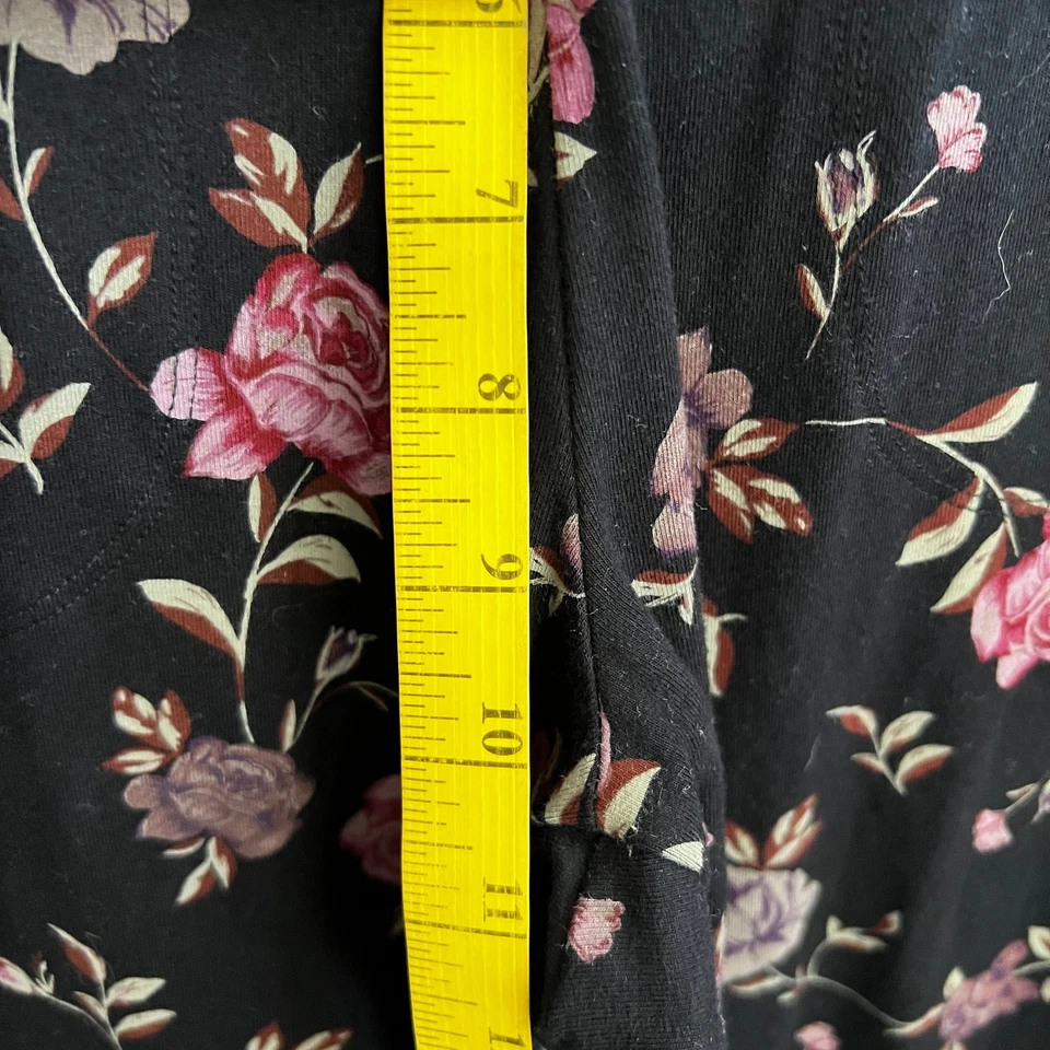 Pantalones acampanados tórridos negros florales talla 1X Boho retro hippie Foto 4 de 4