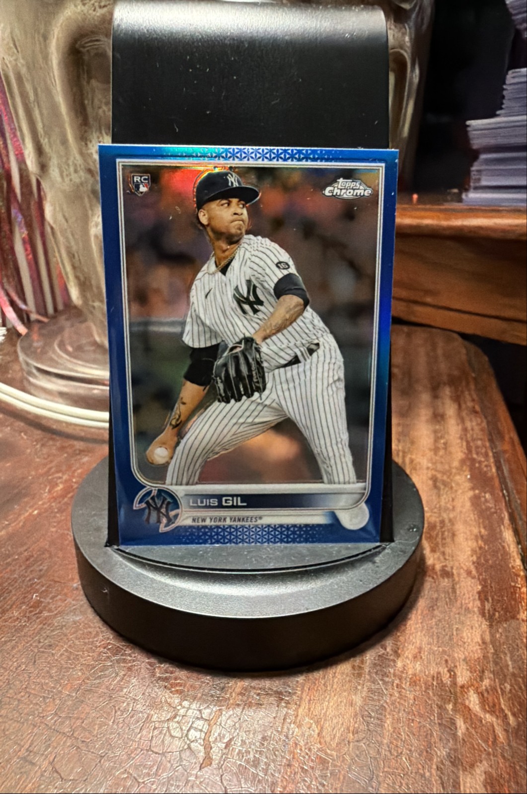 2022 Topps Chrome Logofractor Edition - Luis Gil #10 Blue Refractor /150 (RC)