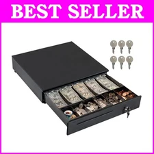 POS-Compatible Cash Drawer - 16" x 16" Key-Lock Design for Secure Transactions