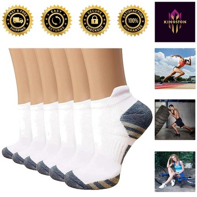 Breathable Copper Compression Socks - 6 Pairs, Low Cut Ankle Support for Runners