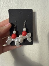 Cute Red Bow Valentines Day Gift for Her Earrings for Women Girls Heart Earrings