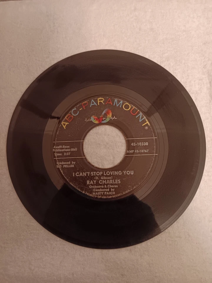 RAY CHARLES I CANT STOP LOVING YOU 1962 Vinyl 45-10330 Don Gibson Shelby NC RARE - Image 2 of 4