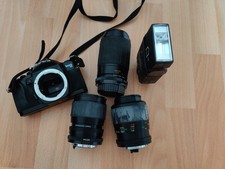 Carena 1000 SX Spiegelreflexkamera + 3 Objektive Blitz Tasche Zubehör Konvolut