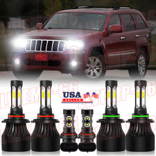 For Jeep Grand Cherokee 1999-2010 6x Bulbs Led Headlight Hilow Beam Fog Lights