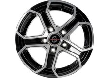 Taskmaster LZA455045BMF Alum Trailer Wheel 14x5.5 5x4.5 Blk Machined Face 5Spoke