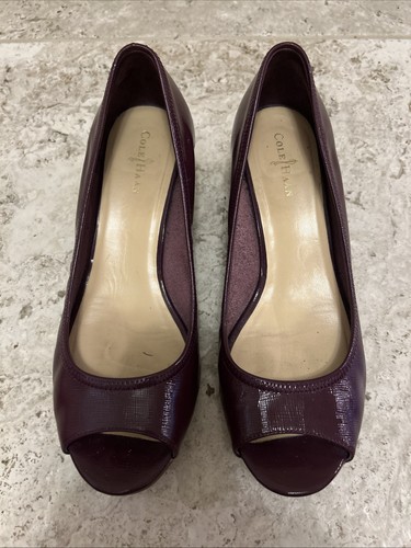 Cole Haan Air Tali burgunderrot offene Zehenpartie Keilabsatz 7,5 für Damen - Bild 6 von 10