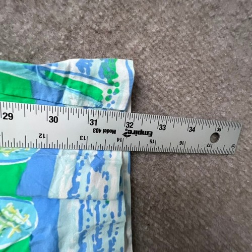 Lilly Pulitzer Damen Medium Palazzo Hose Grün Blau Tropical Print Weites Bein - Bild 4 von 7