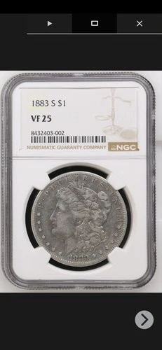 1883-S $1 MORGAN SILVER DOLLAR NGC VF25 Rare San Francisco Mint