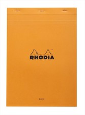 Rhodia Staplebound Notepad - Blank 80 sheets - 8 1/4 x 11 3/4 - Orange cover