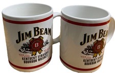 Jim Beam Ceramic Coffee Mugs Logo Kentucky Bouborn Whiskey Vintage Y2K 2000
