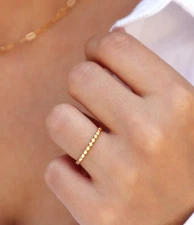Gold Filled Ring, Gold Ring, Bead Ring, Flat Bead Ring, Dainty Gold Ring, Bubble