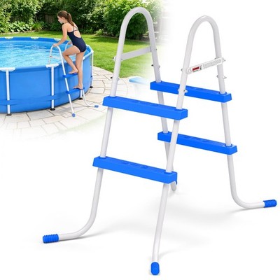 Heavy Duty Steel Frame Swimming Pool Ladder for Above Ground Pools, 2-Step Do...
