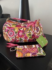 Vera Bradley Floral Paisley Shoulder Bag and Matching RFID Wallet