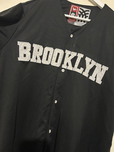 Fenchurch Brooklyn black white baseball jersey jacket size Large y2k hip hop - Picture 3 of 7