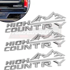 3PCS High Country Nameplate Emblem Fender&Rear Badge For Silverado Tahoe
