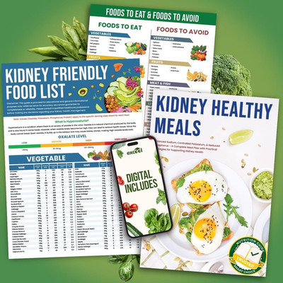 Kidney Friendly Food List Chart - Low Oxalate, Low Potassium Renal Diet for Ckd,