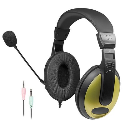 Stereo Headset 3,5mm Klinkenstecker In/Out Mikrofon für Internet Telefonie Skype