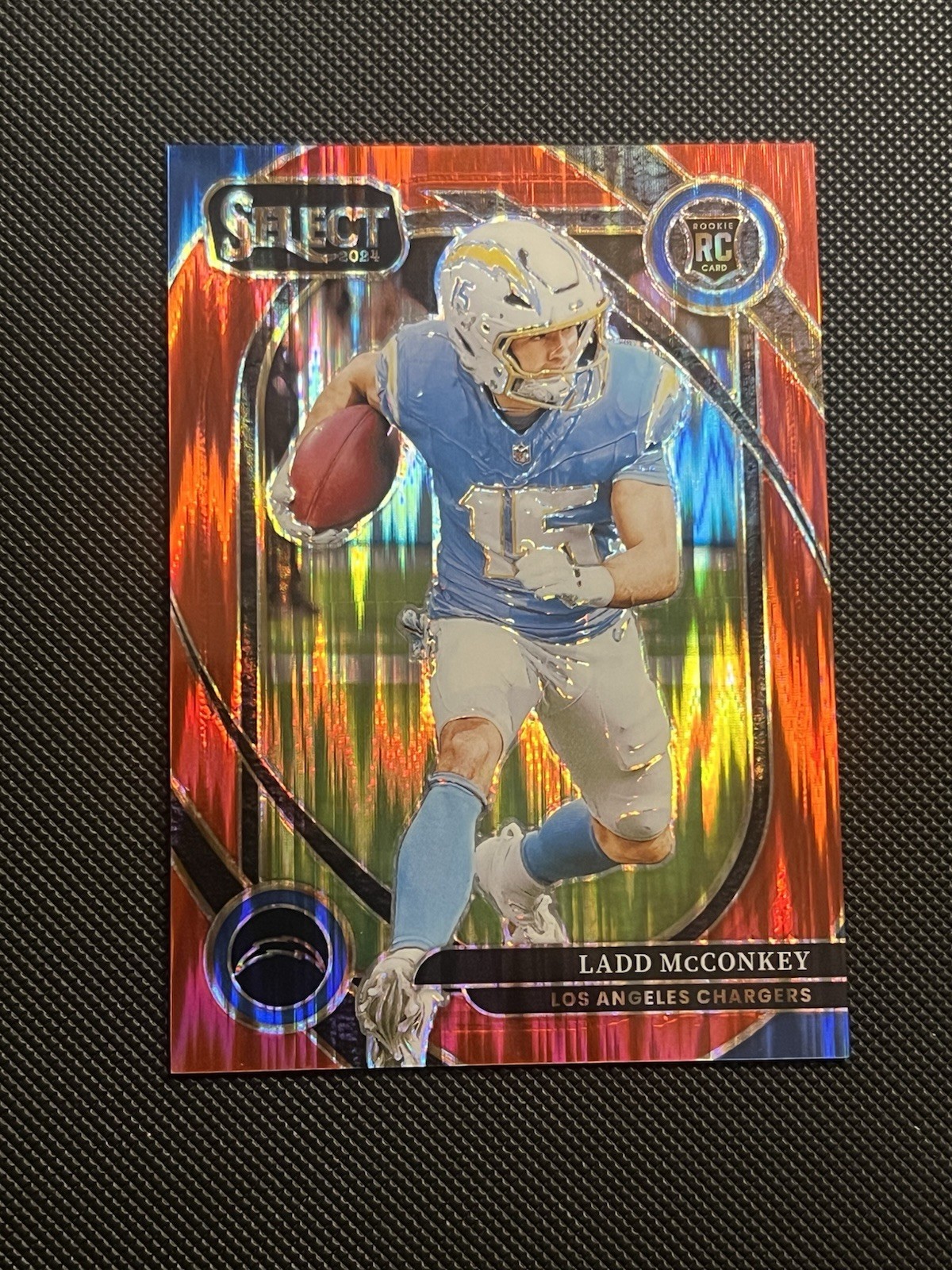 2024 Panini Select - Club Level Ladd McConkey #268 Red Shock Prizm /249 (RC)