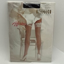 Wolford Affaire Lace Top Stockings, Size Medium in Black Titan 7228 New Vintage