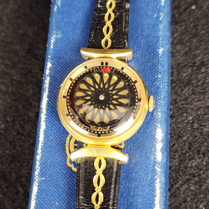 Vintage Ernest Borel Cocktail Kaleidescope Dial Gold Plated Mens Watch 17J - Image 4 of 4
