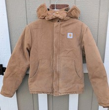 VTG Carhartt Jacket Arctic Quilted Liner Distressed Mens L 42 JO2-BRN USA 
