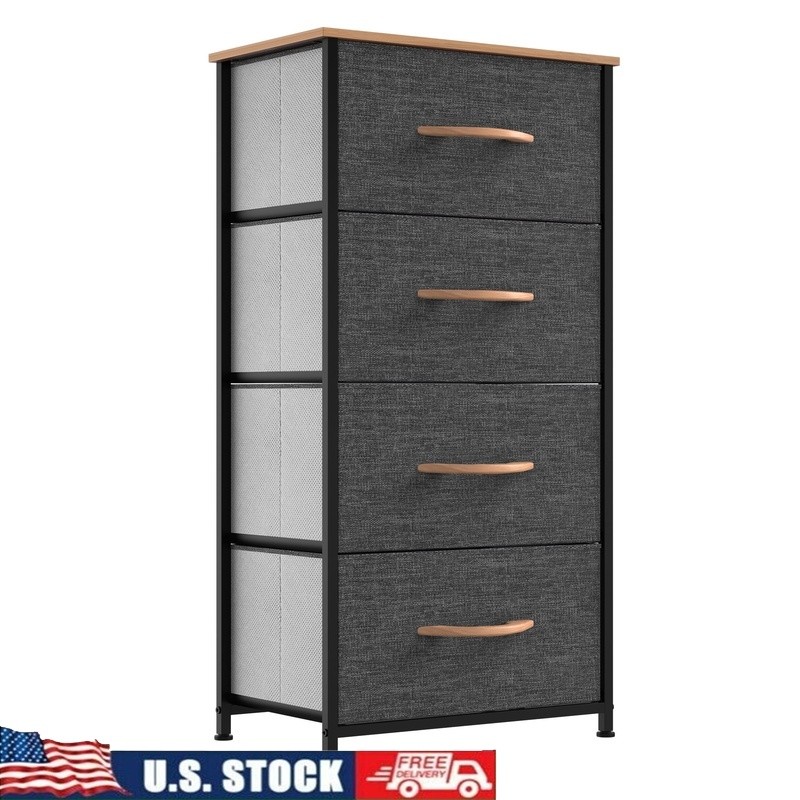 4-Drawer Fabric Dresser Organizer for Bedroom Office Compact Spaces