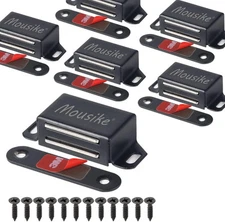 Mousike Cabinet Magnets 30lb Black Door with Strong 6 Pack, 